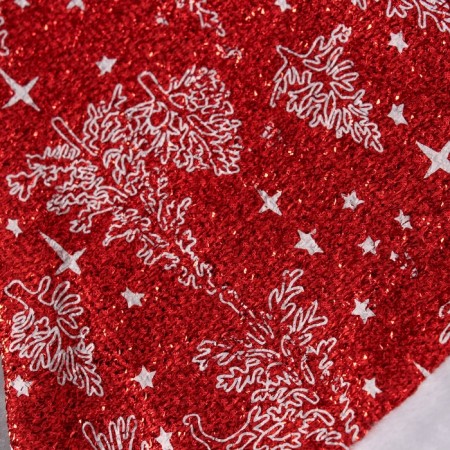 New Year's cap "snowy forest" 30x37 cm, red-1