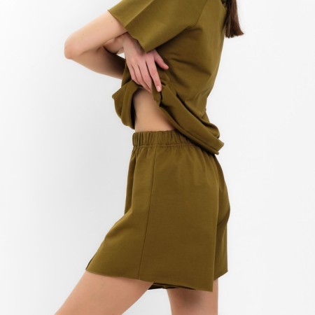 Female set (T-shirt, shorts) minku: casual collection color Khaki, rn 42-6