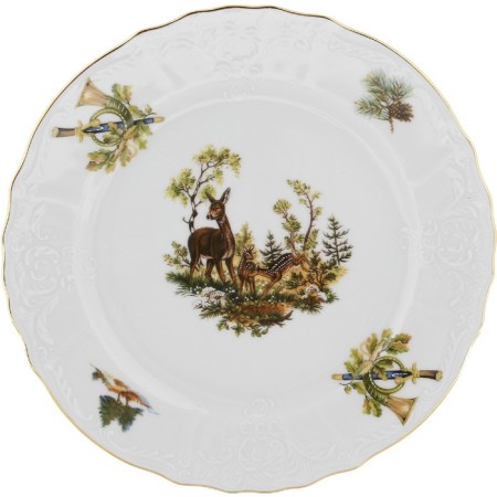 Small plate bernadotte, decor "Hunting Stories", 21 cm-2