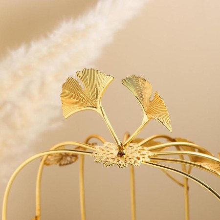 Standing for desserts 2-tier "marble", d = 21 cm, golden color of gold-2