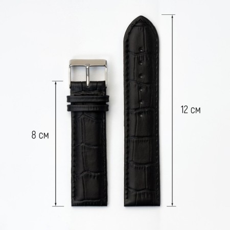 Watch strap, male, 22 mm, harness 80 mm, larynx 120 mm, genuine leather-1