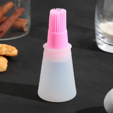 Oil brush "Provence", 11.8 x 5.2 cm, silicone, pink color-3