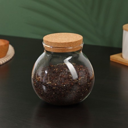 Glass Bank for bulk products with cork cover Bellatenero Babble, 1 L, 12.5 × 14 cm-2