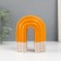 Ceramics candlestick for 1 candle "Scar" sand-orange 10.2x6x12.8 cm