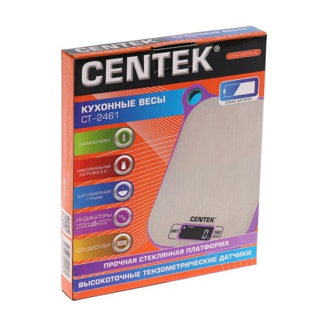 Kitchen CENTEK CT-2461, electronic, up to 5 kg, silver-violet-5