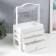 Cosmetics box plastic "Rombs. White. 3 boxes" 42x16.5x25 cm