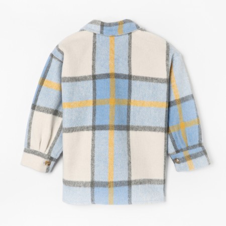 Children's shirt kaftan insulated, size 38 (146-152 cm), blue-8