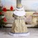 Santa Claus "Shik" in a blue-gold fur coat with a staff, moves, 47 cm