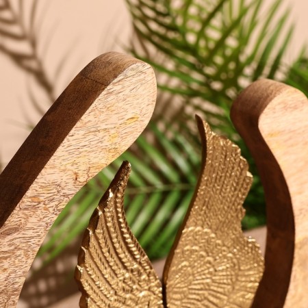 Interior souvenir in the wooden ring "Wings" 33x8x34 cm-4