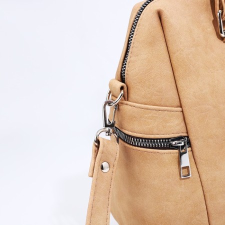 Salome Salome bag on lightning, 3 outer pockets, a long belt, beige color-3