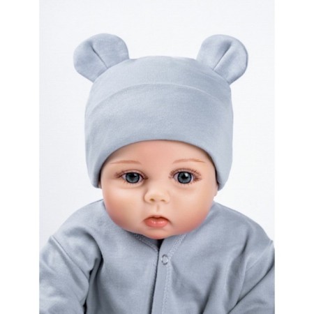 Children's cap Amarobaby Nature Essence Bear, size 38-40, color gray color-4