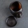 Pot - organizer "Head" dark brown, 1.3 l/16x14x15cm