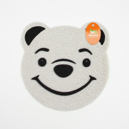 2-in-1 rug for a bowl/toilet for animals "Bear", 30 x 30 cm, white-5