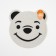 2-in-1 rug for a bowl/toilet for animals "Bear", 30 x 30 cm, white