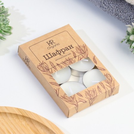Aromatic tea candle 6 pcs in under the box, "saffron"-3