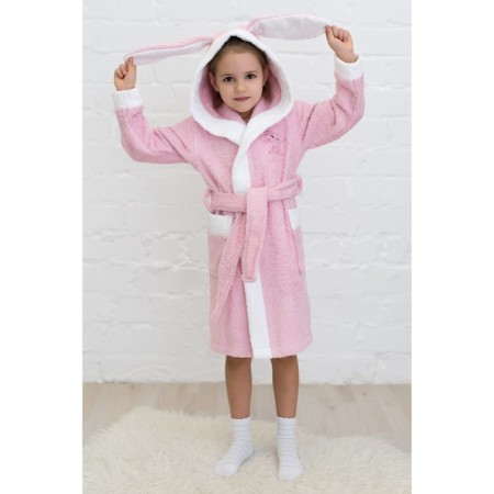 Baby robe "Bunny", height 104 cm, pink+white, Makra-2