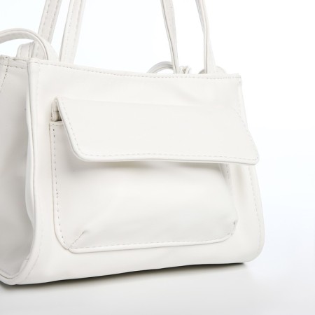 Bag Female Tout with zipper, white color-3