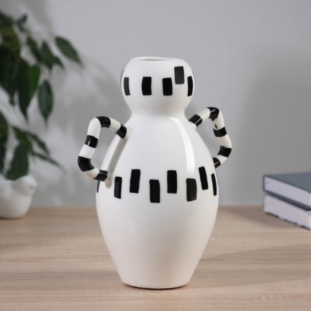VAZA Ceramics Table "Picasso" (manual painting) jug elegance, 23x10 cm, black and white 104551-1