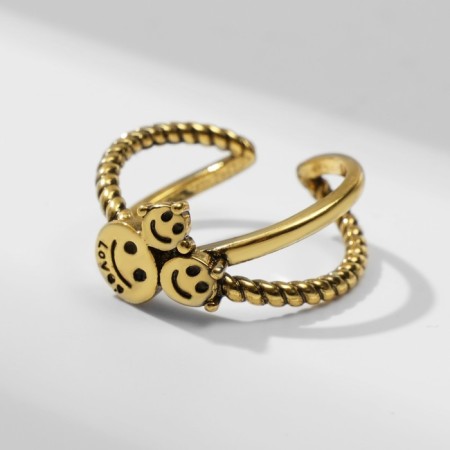 The ring "Smiley", the color of black gold, dimensionless-1