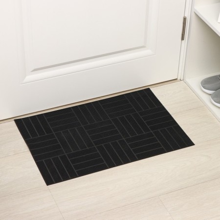 Rug -shaped rubber "parquet", 40 × 60 cm, black color-1