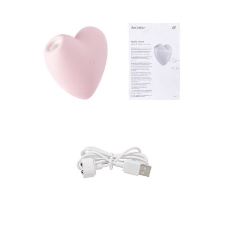 Vacuum-wave contactless stimulator of the Satiffyer Cutie Heart, silicone, pink color-17