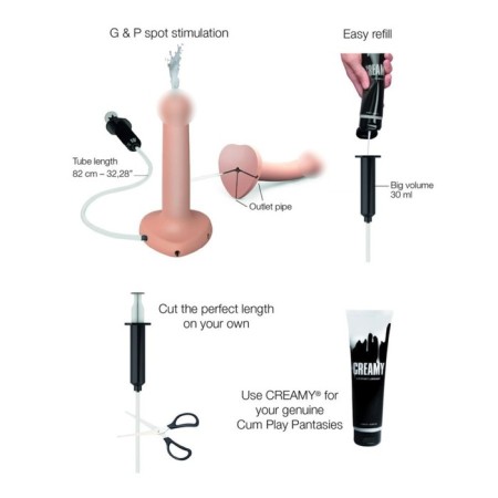 The phallimitator Strap-on-ume Dildo Semi-Realistic with ejaculation function, vanilla l, 18.2 cm-2