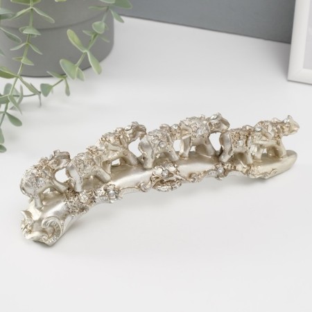 Souvenir Polystone Straza "Seven Elephants on the Bosk" 6.5x22x4.5 cm-3