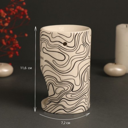 Aroma lamp ceramics "You are free" white 7.2x7.2x11.6 cm-1