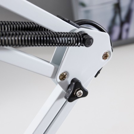 Desktop lamp E27, h = 55 cm, hinged, on the clamp (220V) white Risalux-8