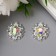 Decor for creativity Metal "Medallion Patal" pearl crystal set 2 pcs 2.6x2.4 cm 107141