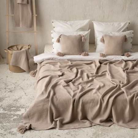 Shifu bedspread, size 220x240 cm, beige color