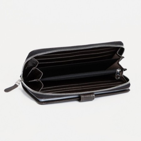 Male purse on lightning for Textura bills, for cards, for coins, black color-2