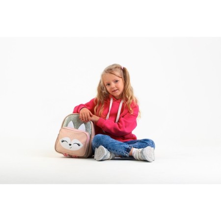 Baby backpack for a girl with a fox pocket, artificial leather, 27x23 x 10 cm-6
