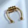 Nose piercing (fake for septum) with interchangeable nozzles, on magnet, l = 17 mm, color gold