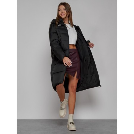 Coat insulated winter female, size 44, black color-13