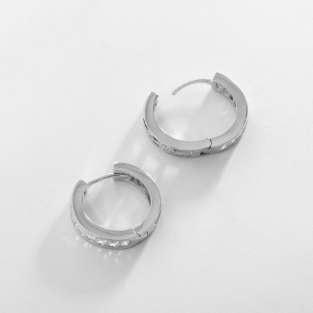 Hooping earrings Xuping nobility, white color in silver, d = 2 cm-1