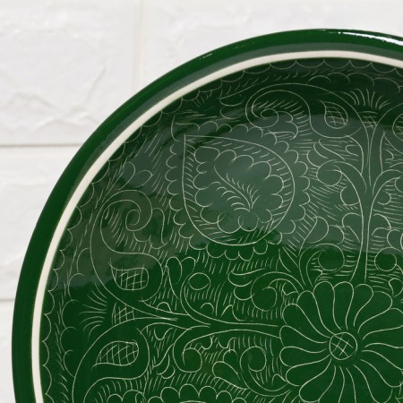Buditsa Rishtan ceramics "Patterns", 23 cm, green-2