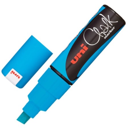 Cretaceous UNI “Chalk” marker, 8 mm, moisture, for smooth surfaces, blue, PWE-8K L.Blue
