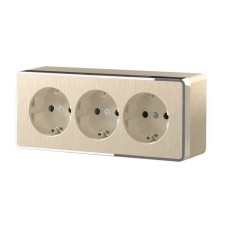 The w5073110 socket is triple with grounding and curtains, shampan
