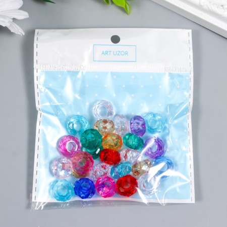 Beads for creativity Plastic "Crystal ring with faces" Isk. color. 20 g 0.8x1.4x1.4 cm 78115-2