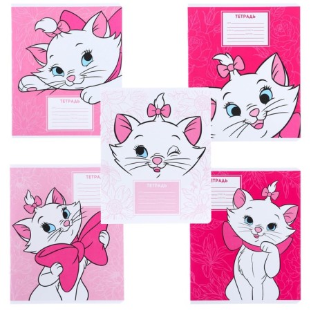 Notebook in a slanting ruler of 12 sheets, 5 types of mix, cover coated cardboard, cats aristocrats-2