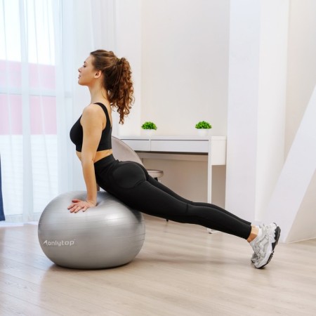 Fitball ONLYTOP, D = 75 cm, 1000 g, anti -wings, color gray-5