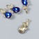 Decor for creativity metal, rhinestones "sapphire drop with a butterfly" gold 1.4x2.7 cm