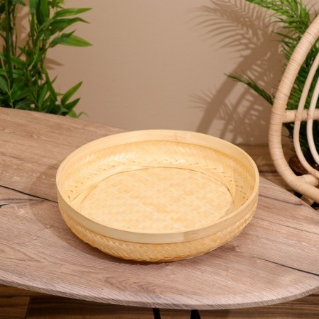 Vase wicker, from bamboo 35x30x8 cm-1