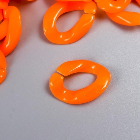 Decor for creativity plastic "Ring for the chain" Orange set 25 pcs 2.3x1.65 cm-1