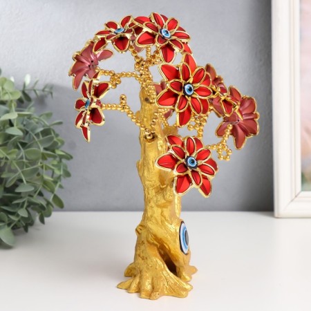 Souvenir from the evil eye "Blooming tree" gold, red 17.5x6.5x23 cm-1