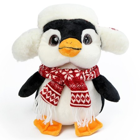 Soft toy "Penguin" in a hat, 22 cm, black color-3