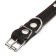 Collar combined leather/tarpaulin, 54 x 2.5 cm, decorated, Osh 35-45 cm, black