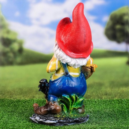 Garden figure "Dwarf with a cock and wheat" 41cm-2