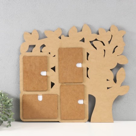 Photo frame LHDF "Tree" 46x51 in 4 photos 10x15 cm, col. Wenge-white (plastic screen)-2